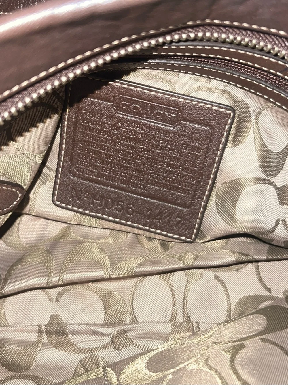 Coach Dark Brown Leather Shoulder Bag with Tassel